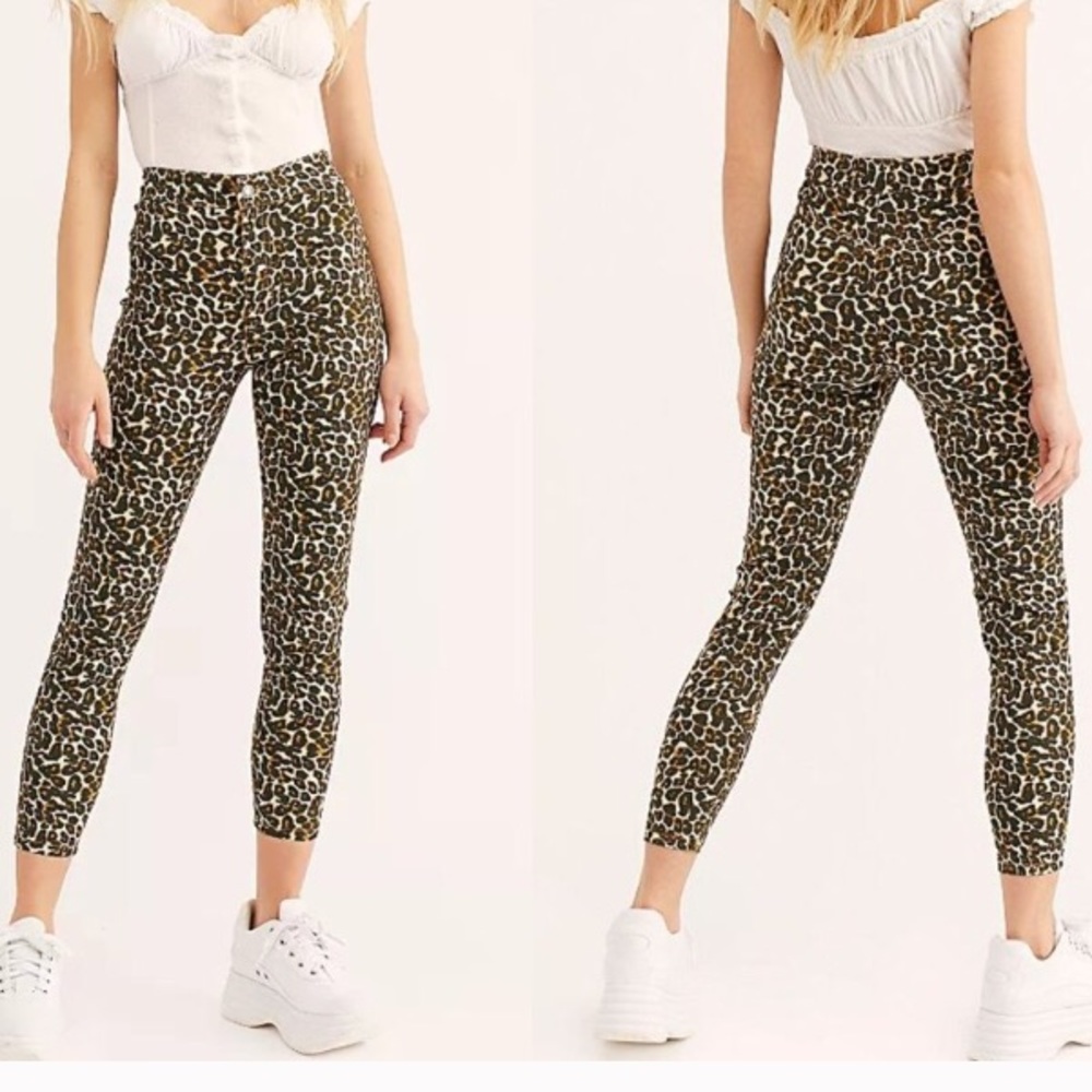 Free People Belle leopard skinny pants